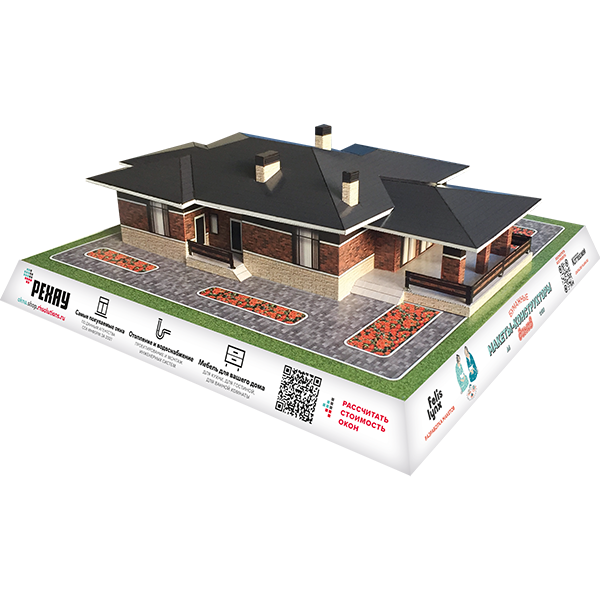Бумажный макет дома 46-09K1L 房子的布局 Scale Model